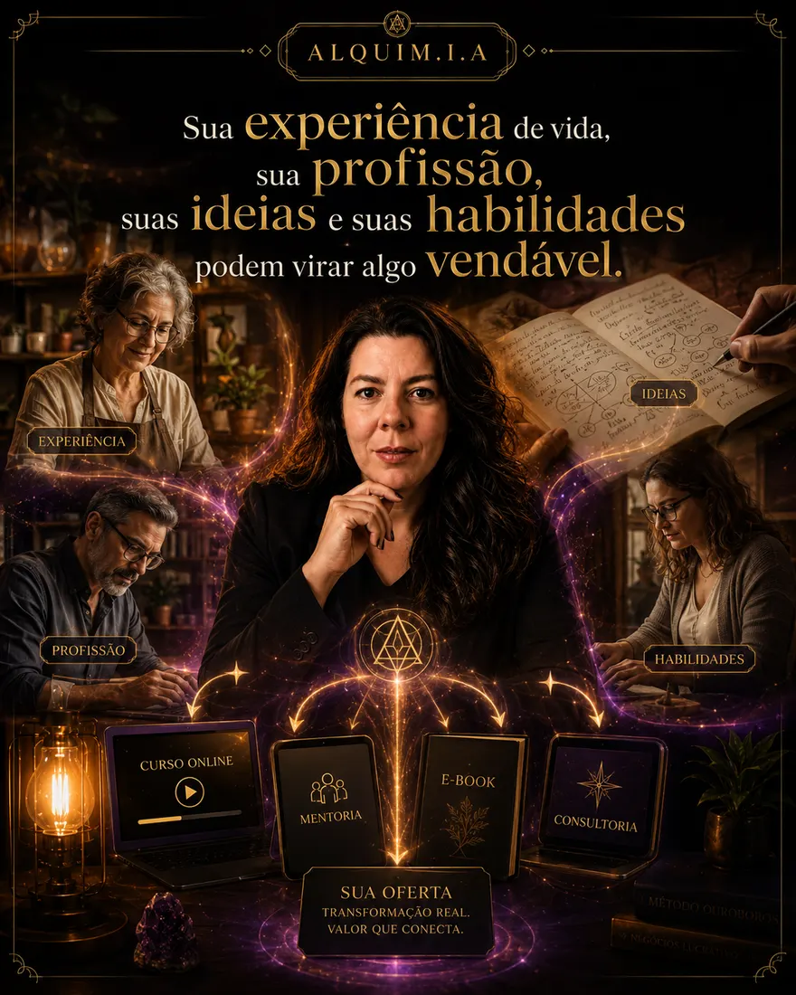 Sua experiência de vida, sua profissão, suas ideias e suas habilidades podem virar algo vendável