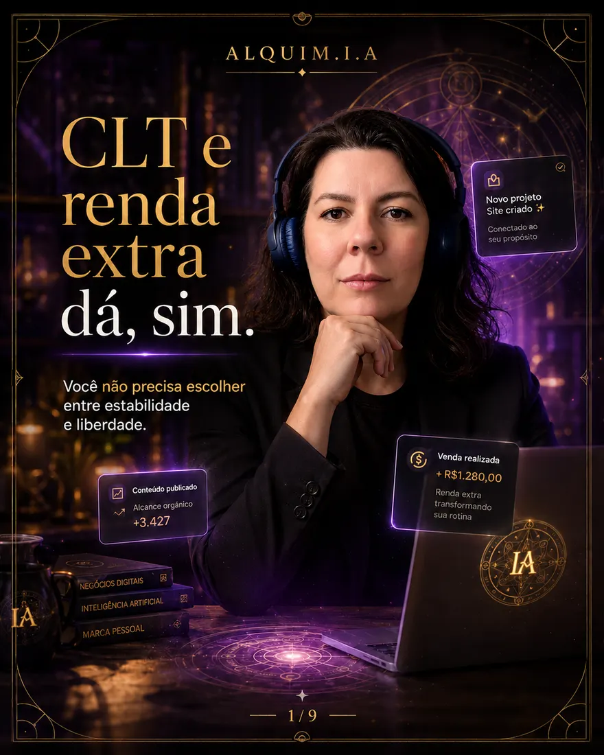 Mulher CLT trabalhando no digital com IA